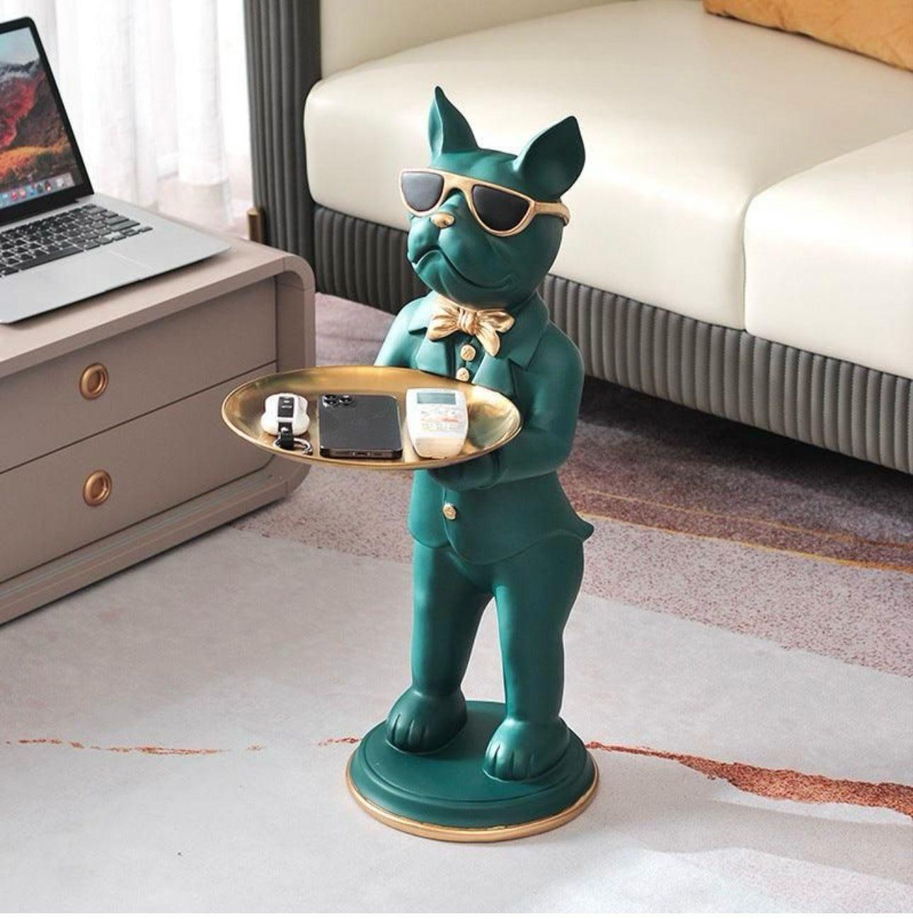 Tuxedoed Charlie Statue with Tray